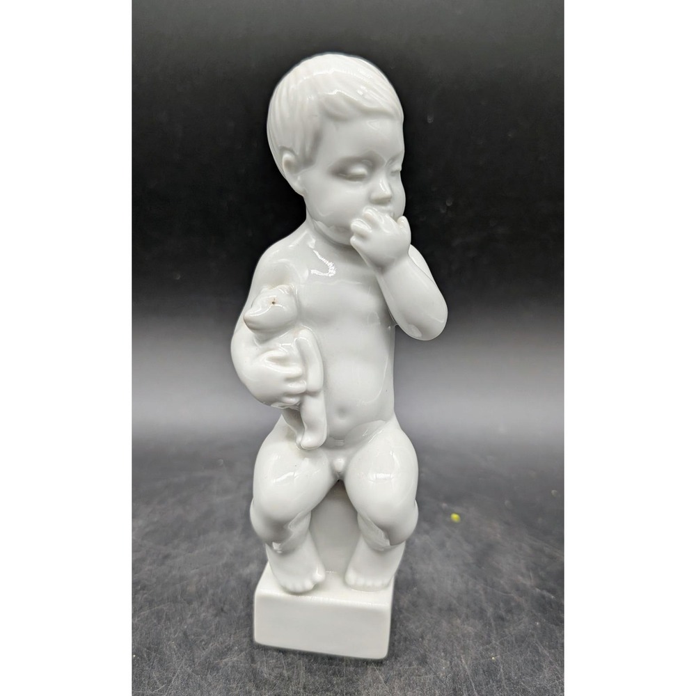 Bing & Grondahl B&G Denmark 2231 Boy with Teddy Bear Figurine Svend Lindhart 6"